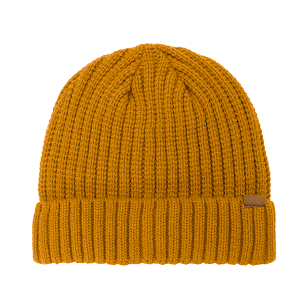 Rib Knit Cuffed Beanie - mustard (B2200)