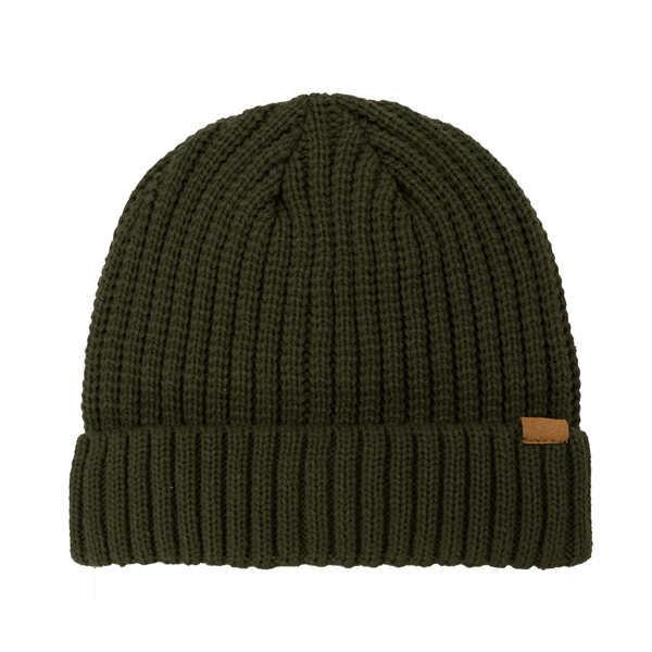 Rib Knit Cuffed Beanie - olive (B2200)