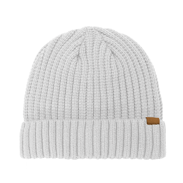 Rib Knit Cuffed Beanie - white (B2200)