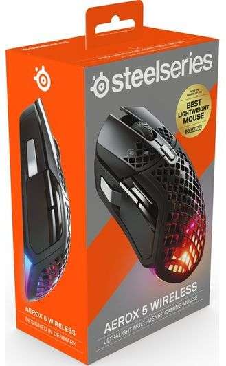 Steelseries Aerox 5 Optical Wireless Ultra Lightweight Gaming Mouse - Black (62406)