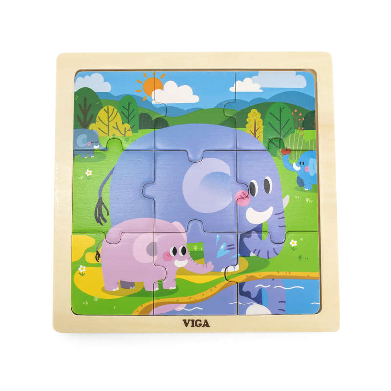 Wooden Puzzle - Elephant 9pc (RGS44626)