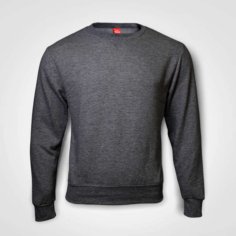 Basic Crew Neck Sweater - charcoal melange