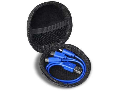 Sammy Tri-Cable In Eva Case Set - blue (AM-907)