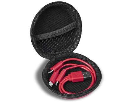 Sammy Tri-Cable In Eva Case Set - red (AM-907)