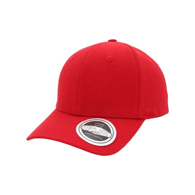 Youth Uflex Snapback 6 Panel Curved Peak - red (KU15608)