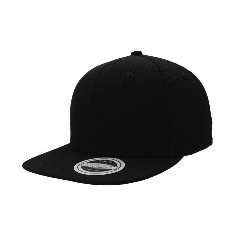Youth Uflex Snapback Flat Peak Cap - black (KU15606)