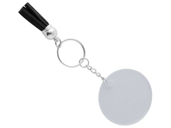 Acrylic Keychain with Tassles - black (KEY75B)