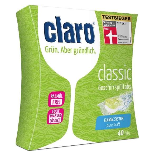 Claro Classic Eco Friendly Dishwasher Detergent Tablets 40pc (C031151)