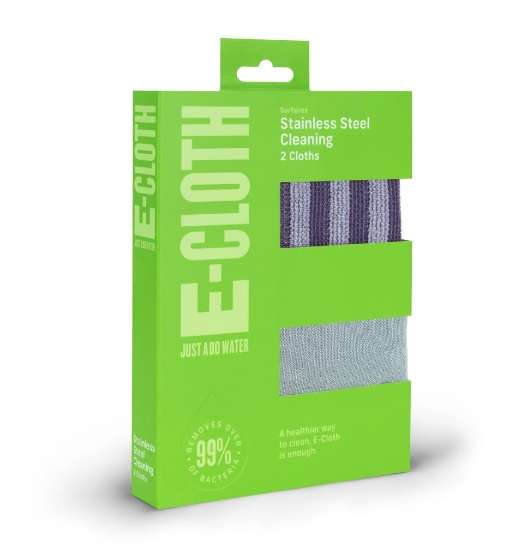 E-Cloth Stainless Steel Cleaning, Set of 2 - Grey and Silver (SSP)