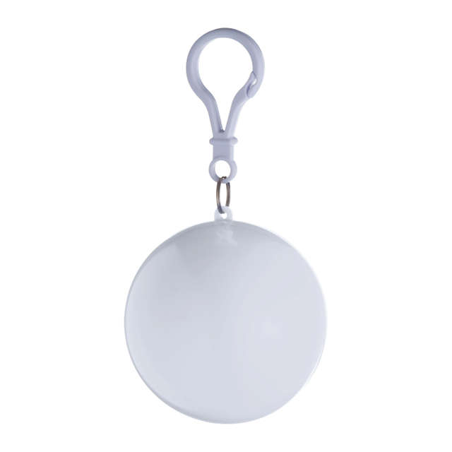 Rain Poncho with keyring attachment - white (58647) - stock on hand