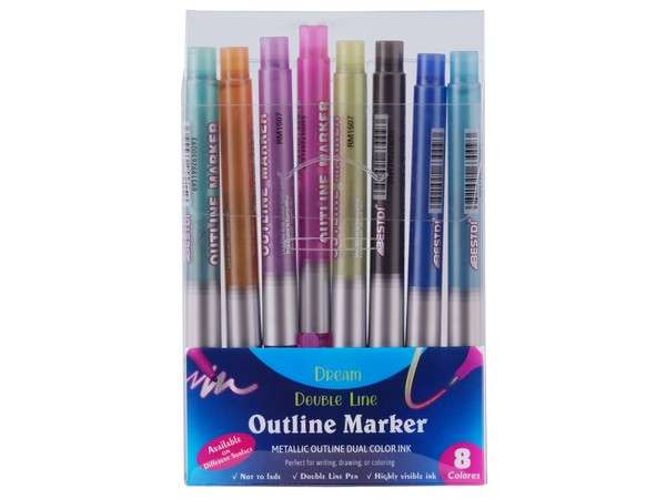 Metallic 8-Piece Outline Marker (ST368)