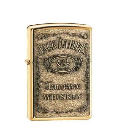 Zippo Lighter: Jack Daniels Label Brass