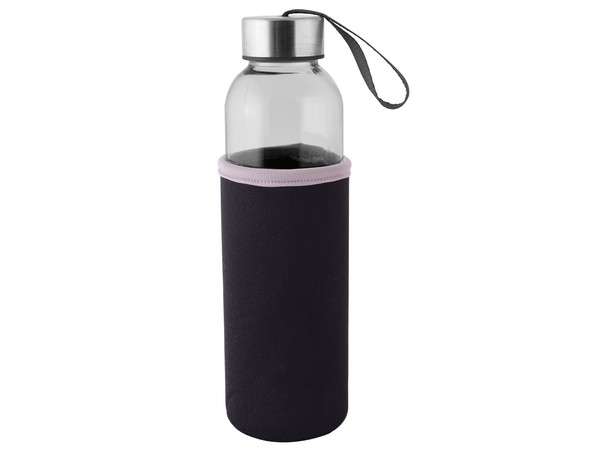 500ml Glass Bottle with Neoprene Sleeve - black (P2602B)