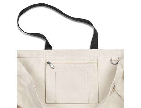 Kooshty Barbados Cotton Beach Bag - black (KS-372)