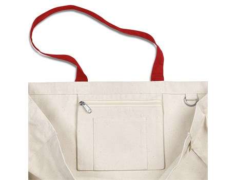 Kooshty Barbados Cotton Beach Bag - red (KS-372)