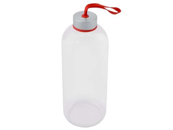1 Litre Glass Water Bottle - red (P2604R)