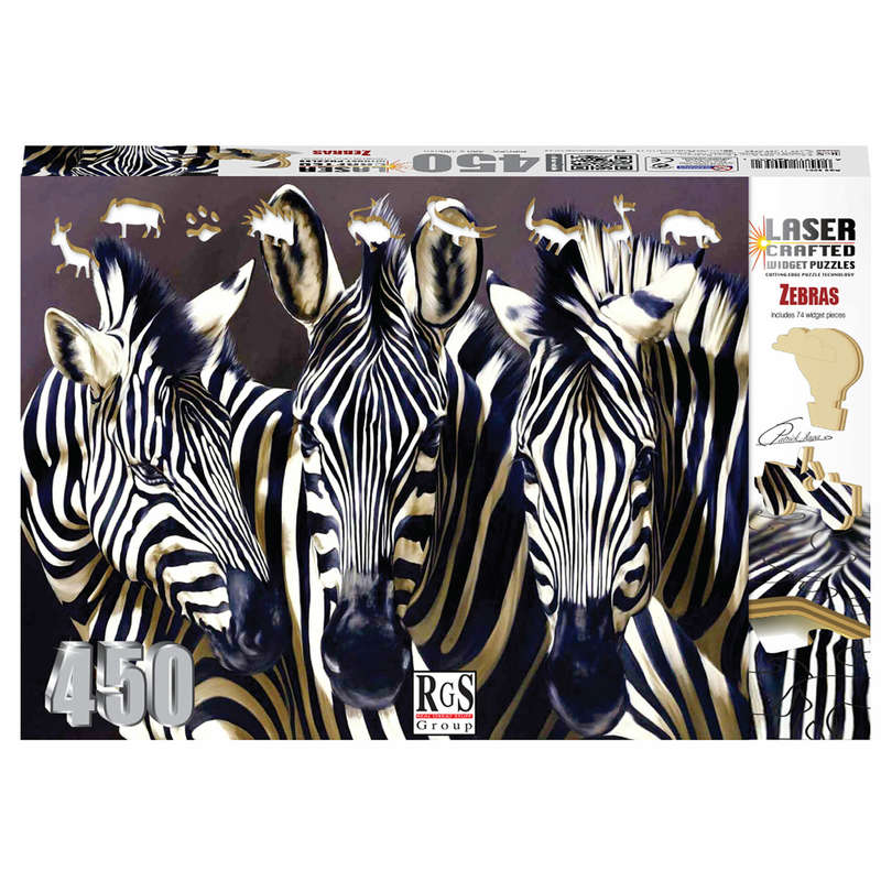 Zebras Laser Crafted Widget Puzzle (450 Piece) (RGS8504)