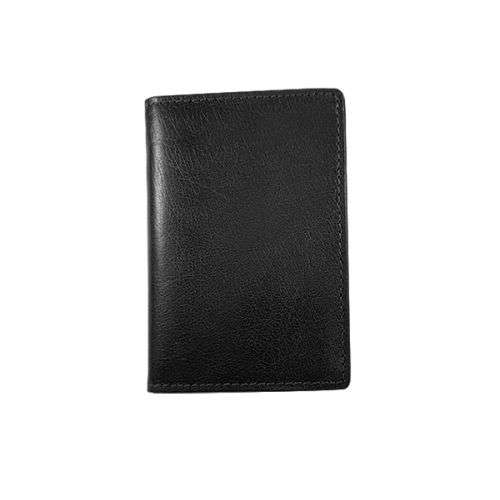 Bifold Card Holder - Vitello Genuine Leather - black (6691)