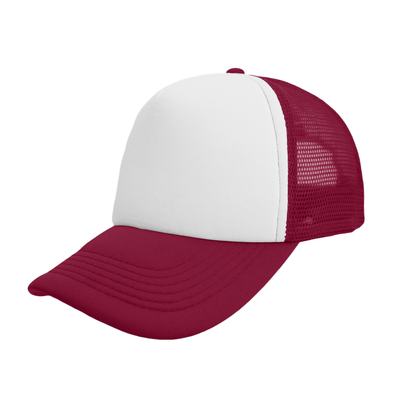 Foam Polysnap Curved Peak - burgundy/white (S19500)