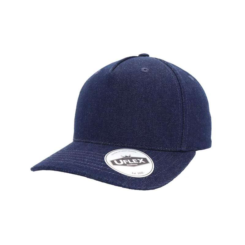Uflex 5 Panel Curved Peak Snapback - denim (U15518)