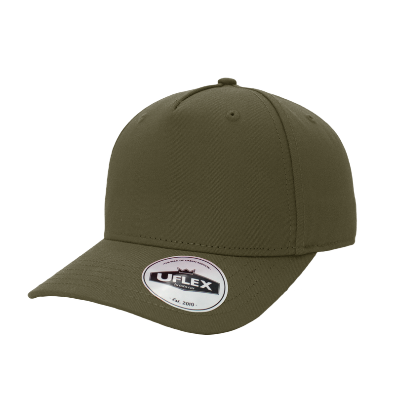 Uflex 5 Panel Curved Peak Snapback - olive (U15518)
