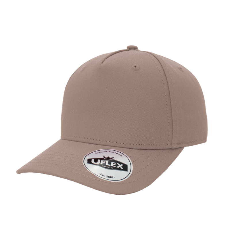 Uflex 5 Panel Curved Peak Snapback - stone (U15518)