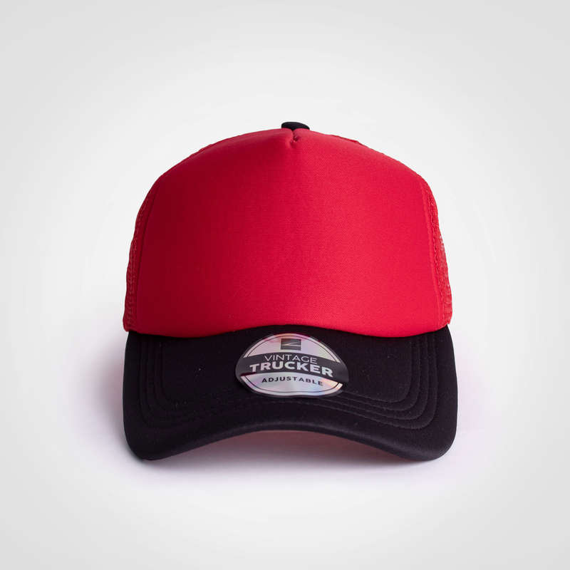 Vintage Trucker Two-Tone Cap - black/red