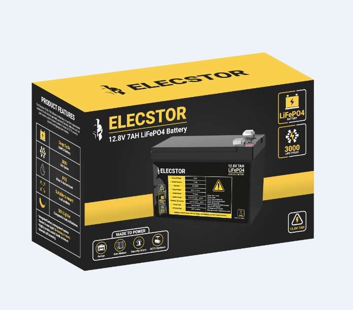 Elecstor 12V 7A LIFEPO4 Battery 3000 CYCLES
