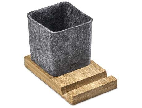 Okiyo Kyadi Recycled PET and Bamboo Desk Caddy Phone Stand (OK-428)