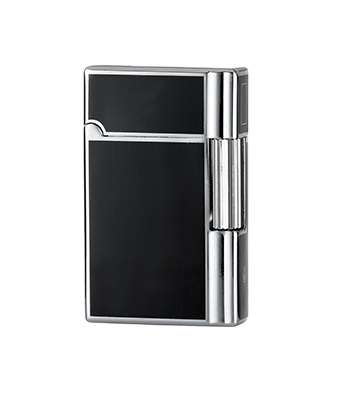 Eurojet Lighter - Single Flame Flint - Black/Silver (Ligh081)