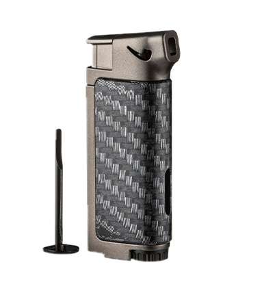 Eurojet Lighter - Grey Single Flame Carbon Fibre Design with Tool (Ligh080)