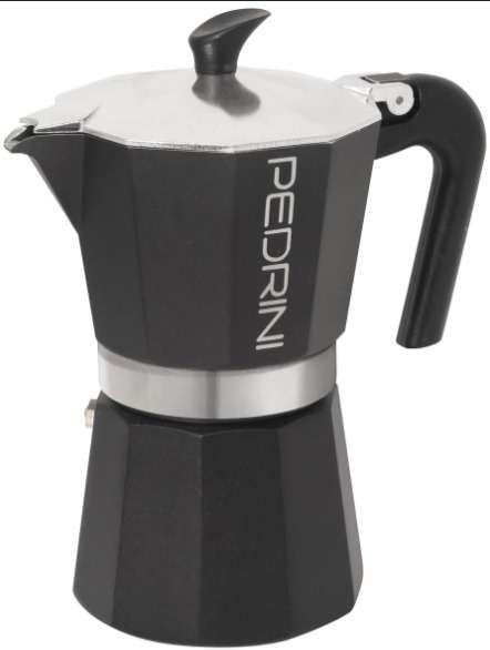 Pedrini Coffee Maker: Enamelled Aluminium 6 Cups - Anthracite (9114-8)