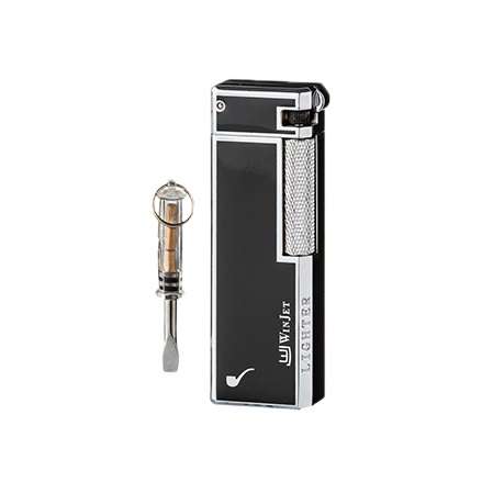 Winjet Lighter - Pipe Flint Black/Silver (Ligh078)
