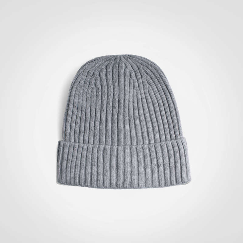 Glacier Ribbed Beanie - grey melange
