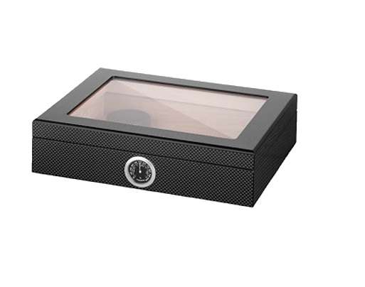 Cigar Humidor - Carbon Fibre Glass Top (HUM064)