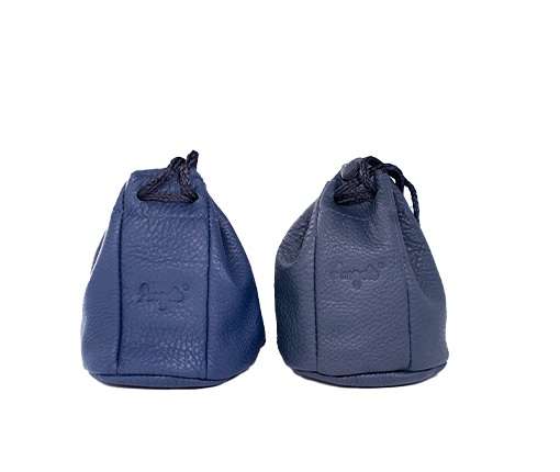 Tobacco Pouch - Drawstring Leather - blue (assorted)