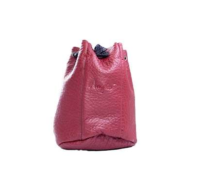 Tobacco Pouch - Drawstring Leather - maroon (assorted)