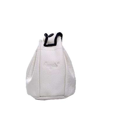 Tobacco Pouch - Drawstring Leather - white (assorted)