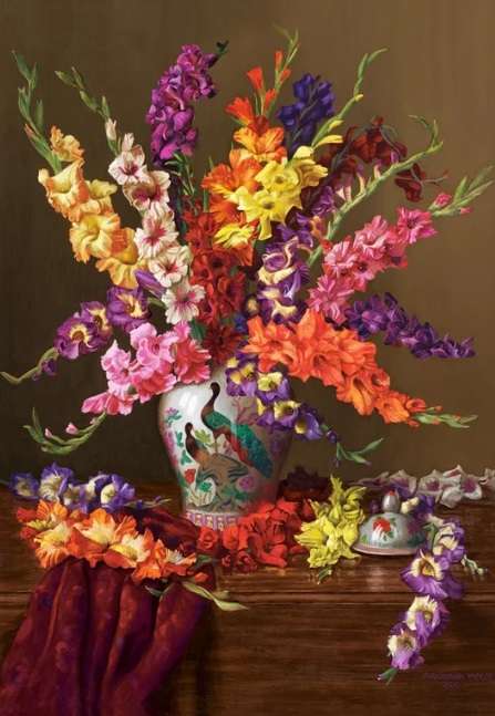 Gladioli in Chinese Vase (1000 Piece Puzzle)