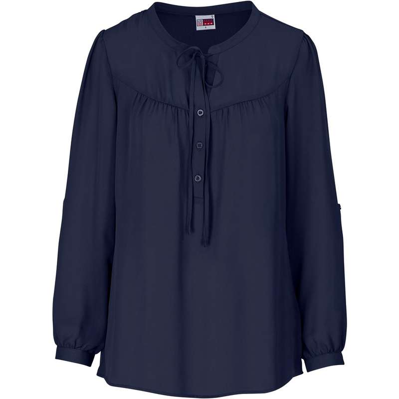 US Basic Long Sleeve Candice Blouse - Ladies - navy