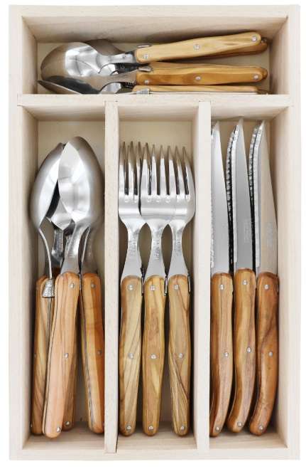 Andre Verdier 24 Piece Cutlery Set - Olive Wood (660024)