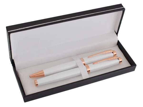 Copper Crest Roller and Ball Pen Set (PS209W)