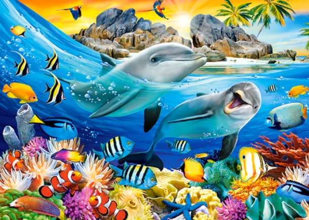 Dolphins in the Tropics (1000 Piece Puzzle)