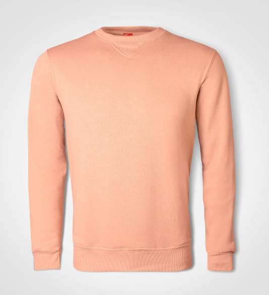 Basic Crew Neck Sweater - peach