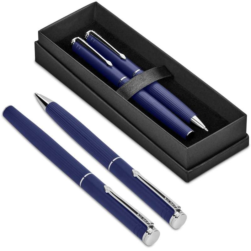 Alex Varga Mollino Ball Pen and Rollerball Set - navy (AV-1224)