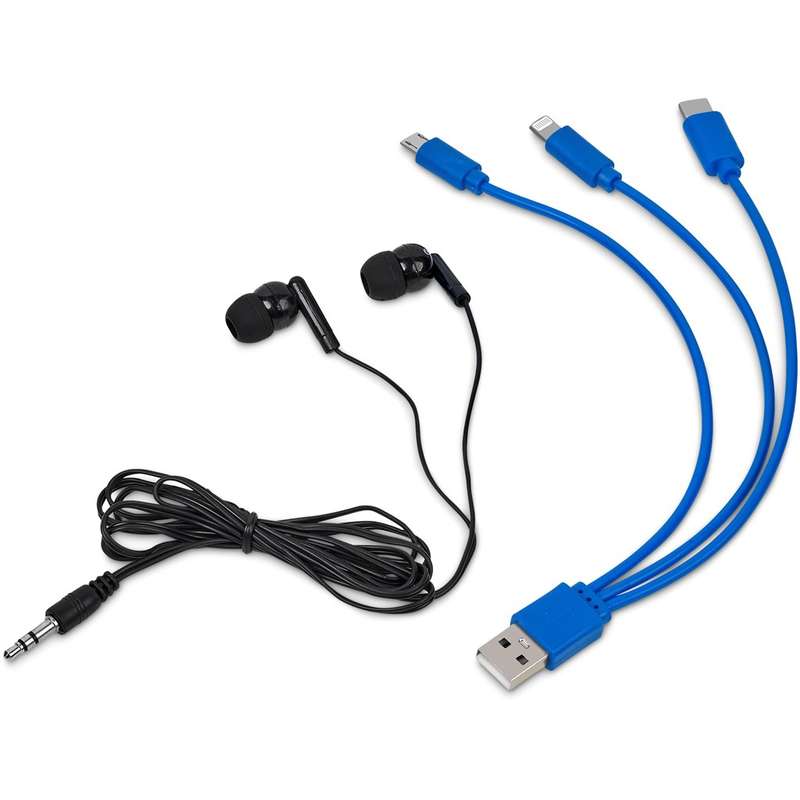 Altitude Zenia Earbuds and Tri-Cable Set - blue (AL-1212)