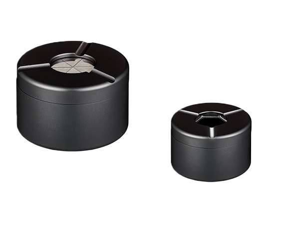 Angelo Aluminium Black Ashtray - Twist Top 8cm (Ash121)