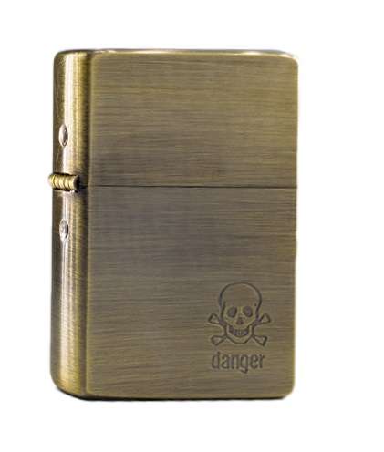 Zorro Lighter - Brushed Gold Danger (ZL8396)