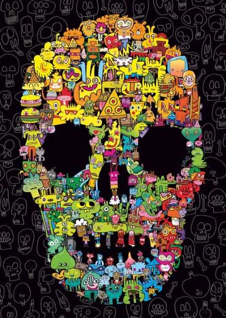 Doodle Skull (1000 Piece Puzzle)