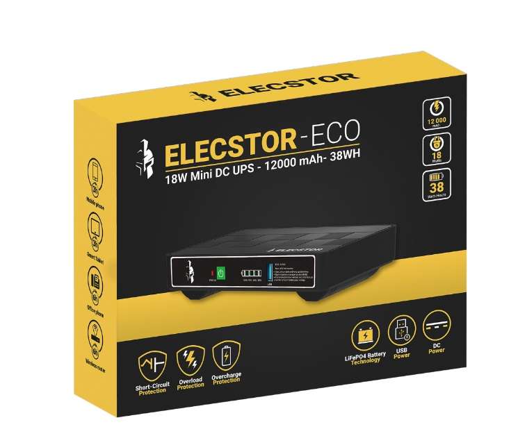 Elecstor 18W Mini UPS 12000mAh - 38WH